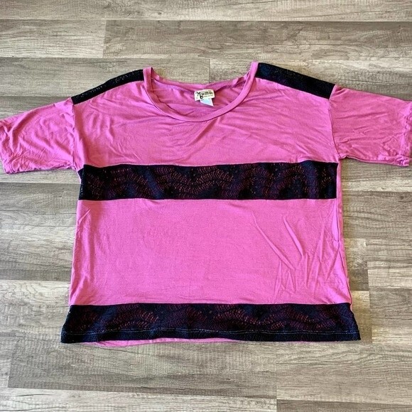 Show me your Mu-Mu pink top magenta short sleeve top size XL boho - Picture 10 of 13